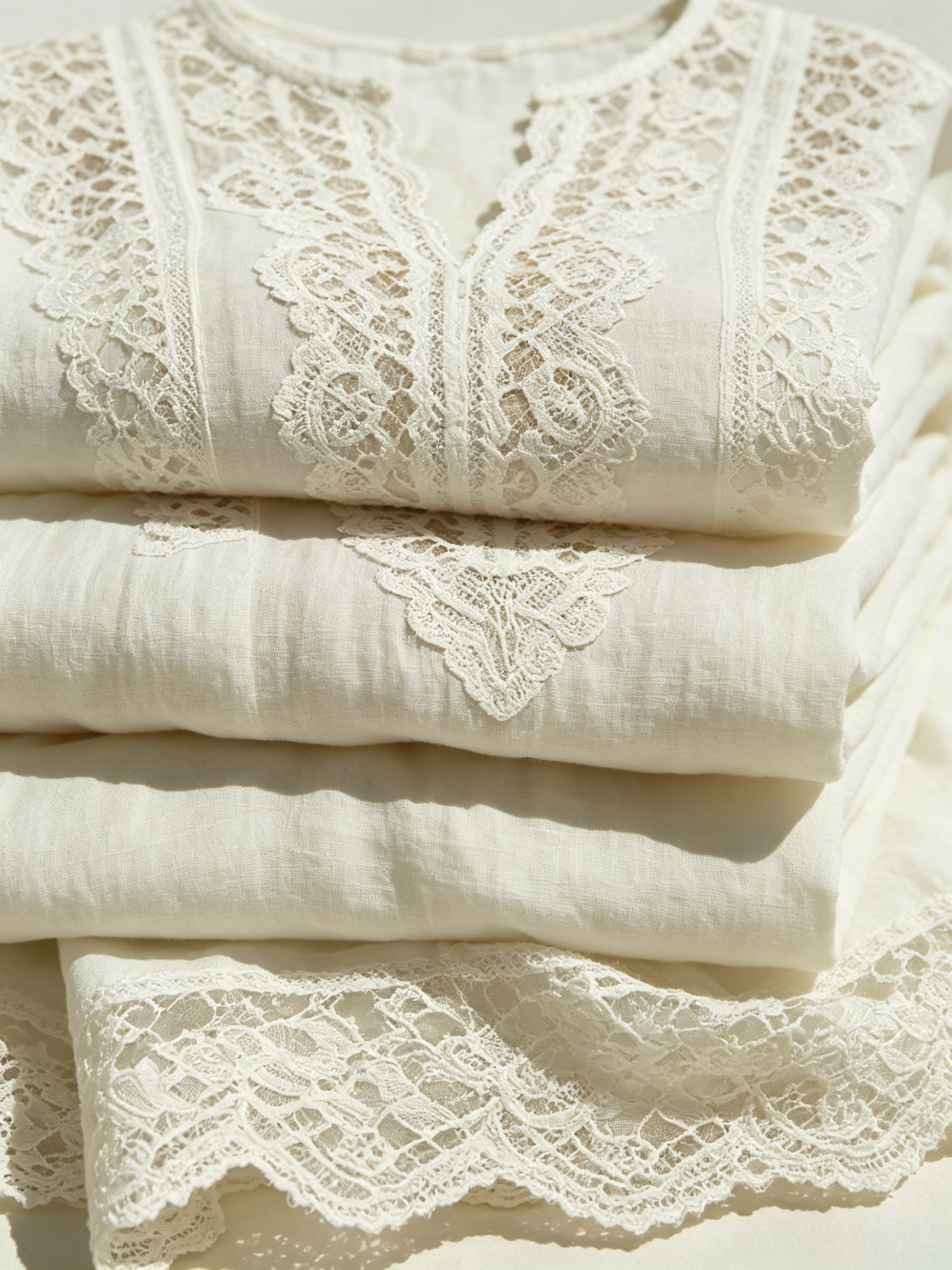 The Inès – Lace-Trim V-Neck Tunic | Women's Resort Top | Solane Maison