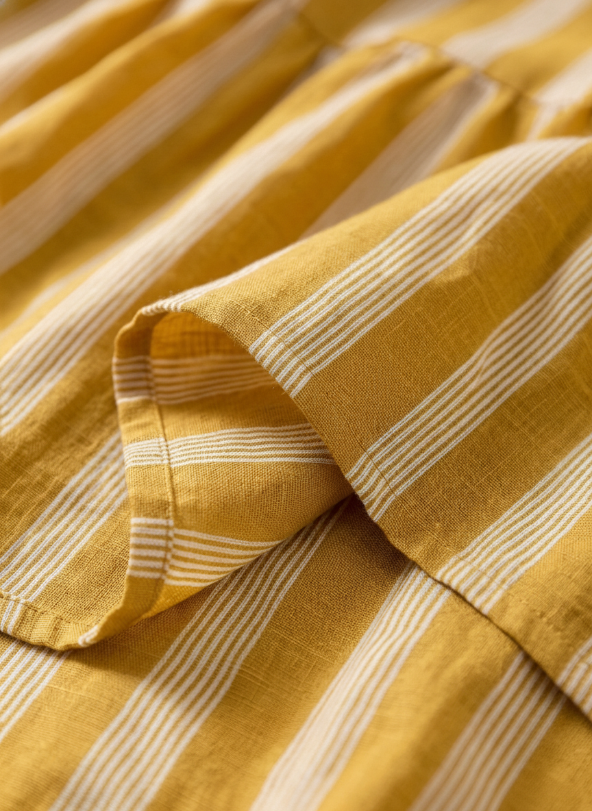 The Juliette – Striped Linen-Blend Shirt | Women's Half-Sleeve Top | Solane Maison