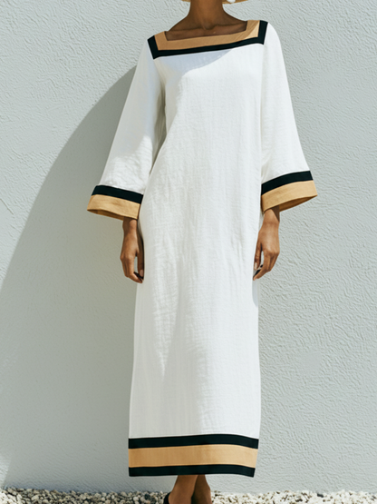 The Odile – Square-Neck Patchwork Maxi Dress | Relaxed Summer Dress | Solane Maison