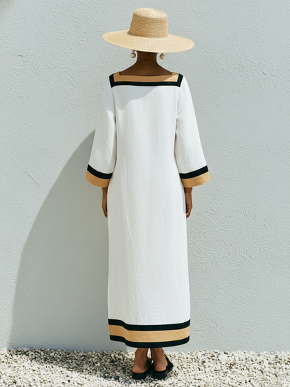 The Odile – Square-Neck Patchwork Maxi Dress | Relaxed Summer Dress | Solane Maison