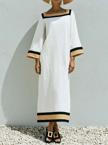 The Odile – Square-Neck Patchwork Maxi Dress | Relaxed Summer Dress | Solane Maison