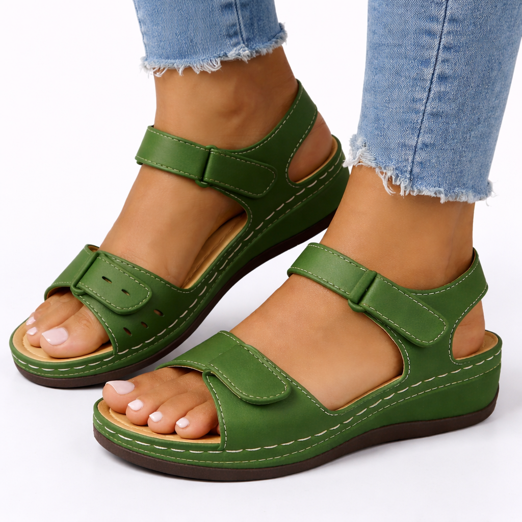 The Rosalie – Wedge Heel Walking Sandals | Solane Maison