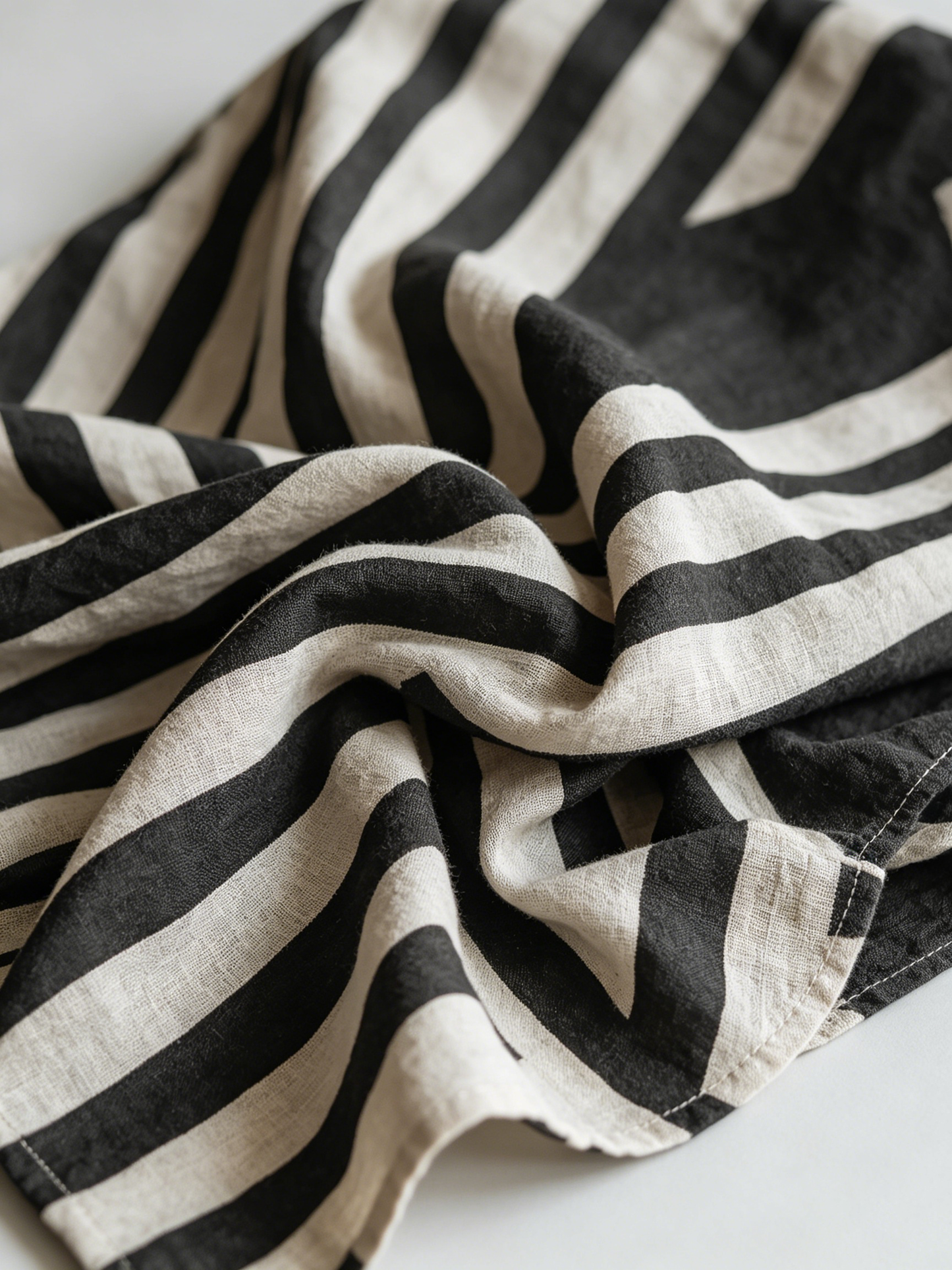 The Adèle – Striped Cotton-Linen Henley Shirt | Women's Long-Sleeve Top | Solane Maison