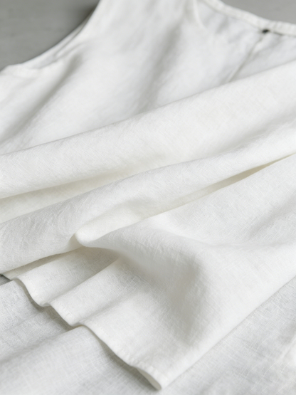 The Camille – Cotton-Linen Single-Breasted Vest | Women's Layering Piece | Solane Maison