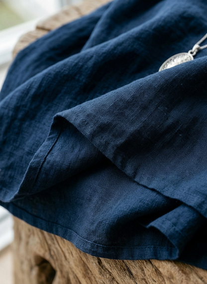 The Simone – Cotton-Linen Henley Shirt | Women's Long-Sleeve Top | Solane Maison