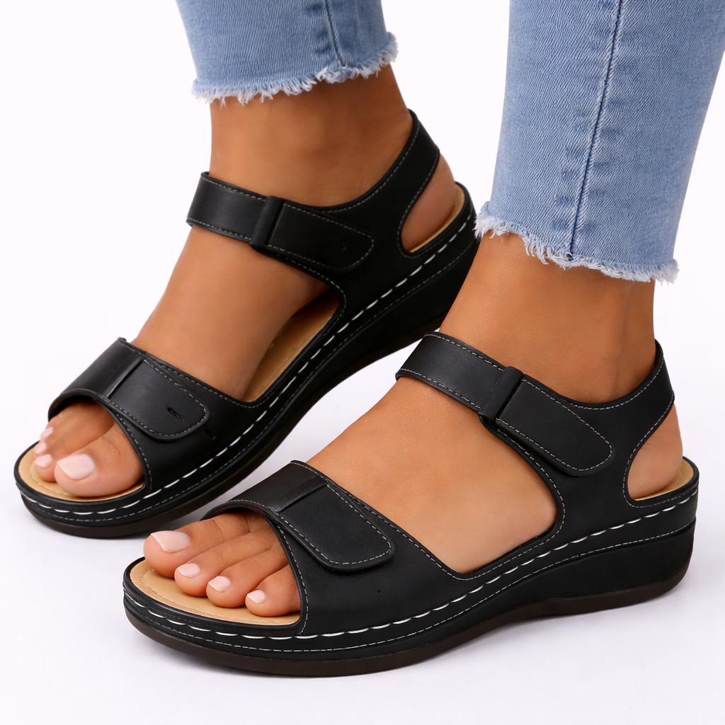 The Rosalie – Wedge Heel Walking Sandals | Solane Maison